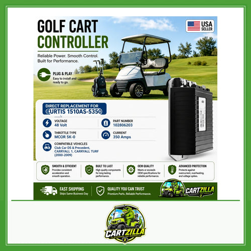 48V 350A Golf Cart Speed Controller for Club Car DS & Precedent (2000–2009) – Curtis 1510AS-5350