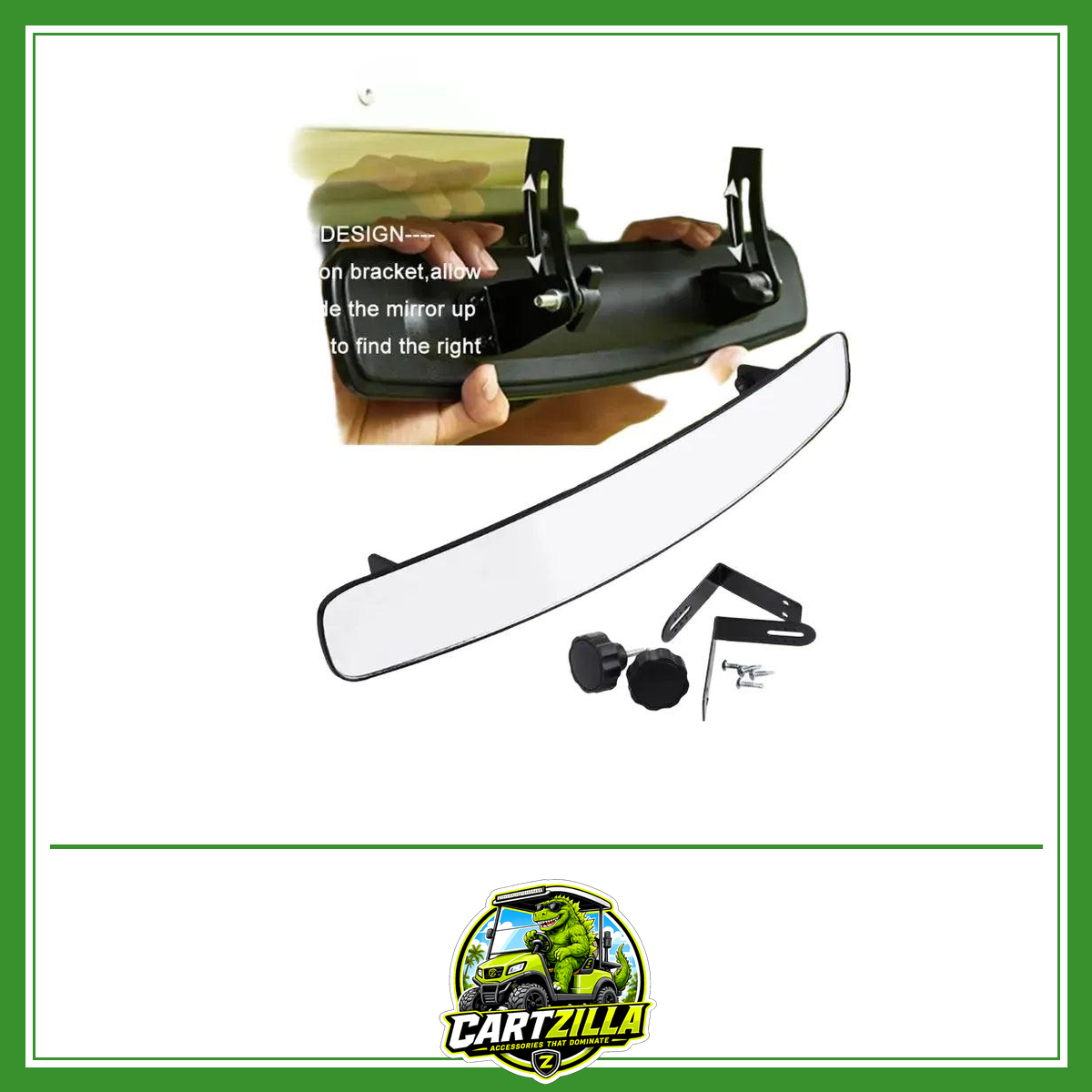 16.5inch Rear View Convex Golf Cart Mirror Fit for Ez Go Club Car 180 Degrees Wide Panoramic with Box Packing-Golf Cart Mirrors-Cartzilla LLC