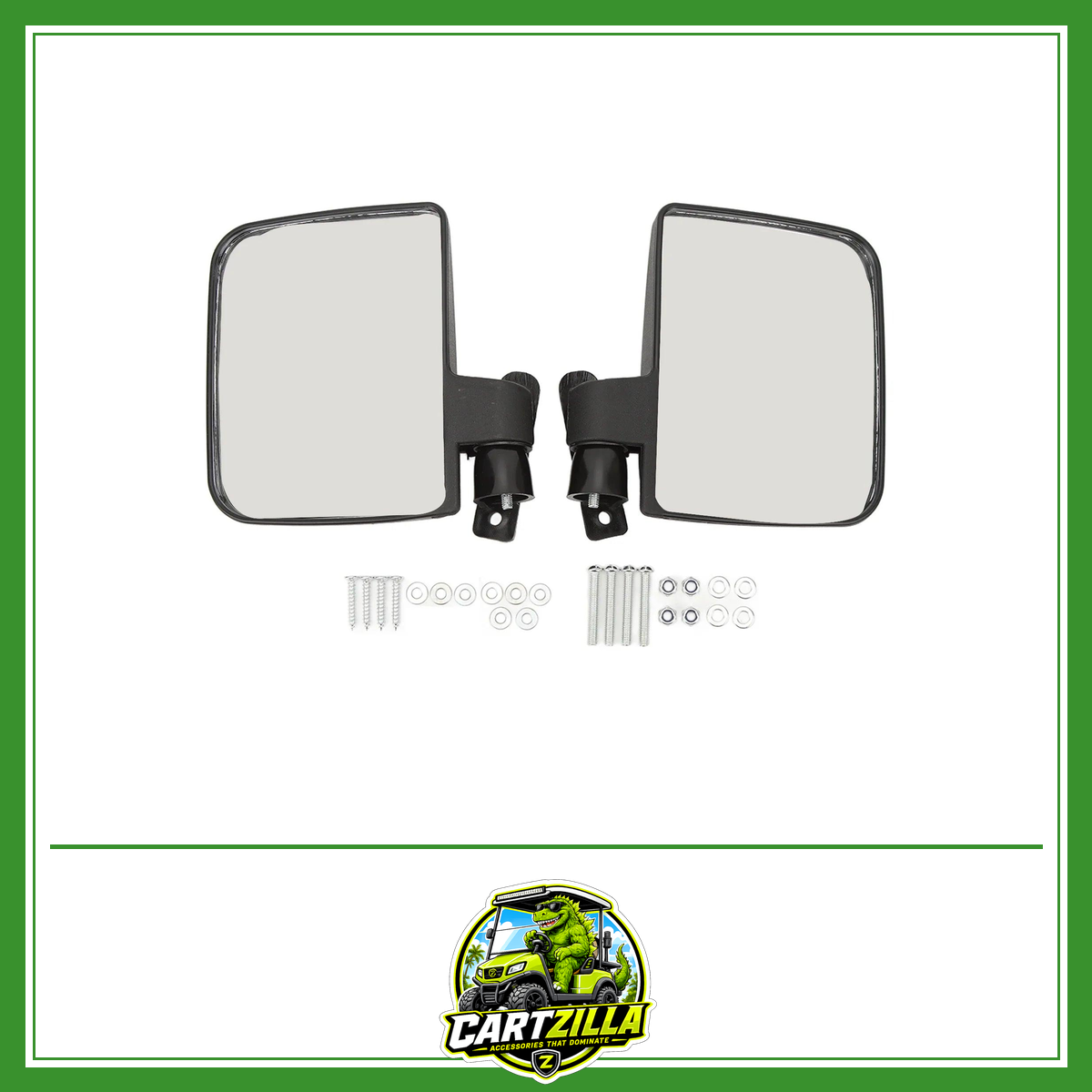 2 Pack Golf Cart Mirrors Club Car Side View Mirror Convex Golf Cart Rearview Mirror Easy Installation for Yamaha Club Car EZGO-Golf Cart Mirrors-Cartzilla LLC