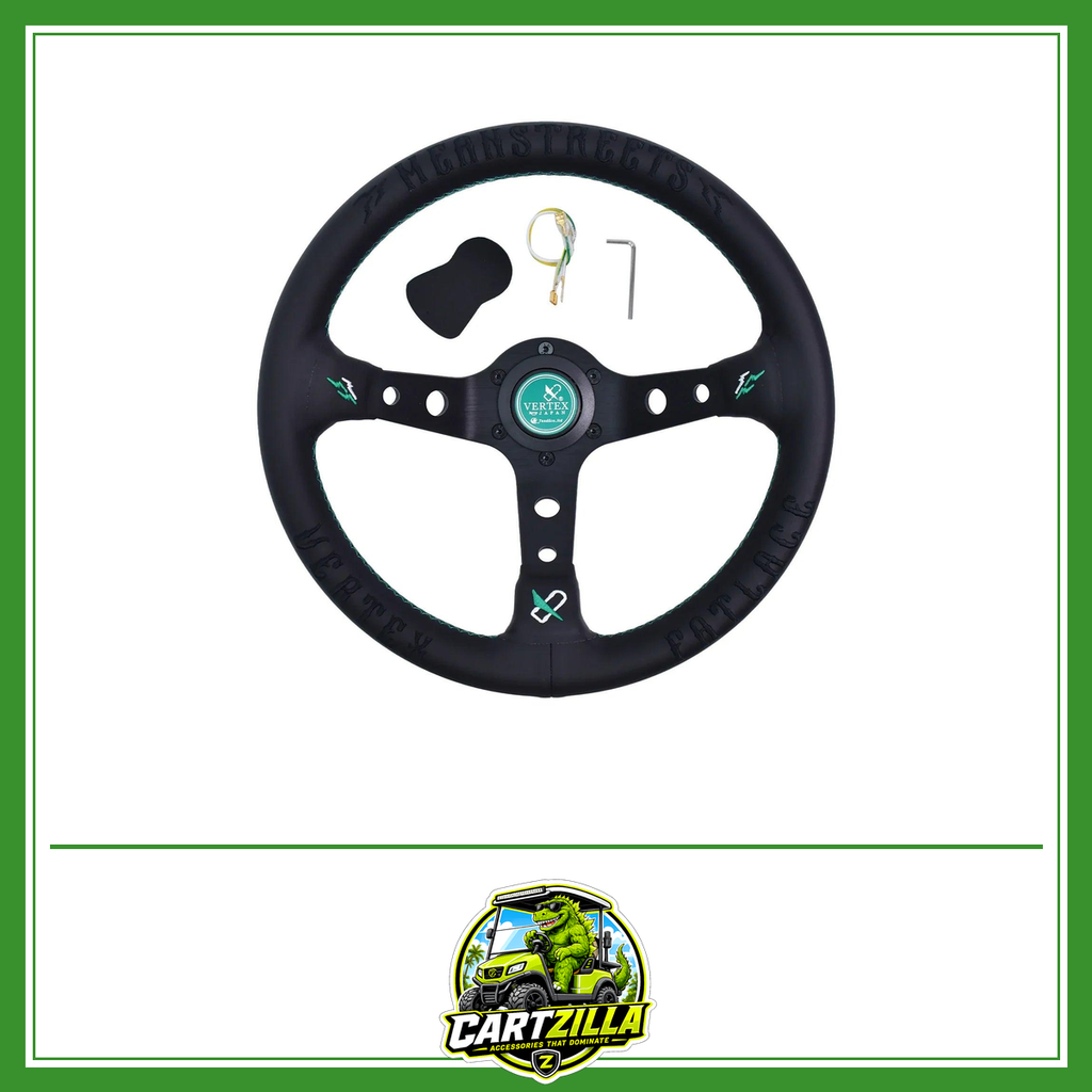 330mm Leather Aluminum Racing Drift Steering Wheel – Universal Golf Cart & Car Fit-Golf Cart Steering Wheel-Cartzilla LLC