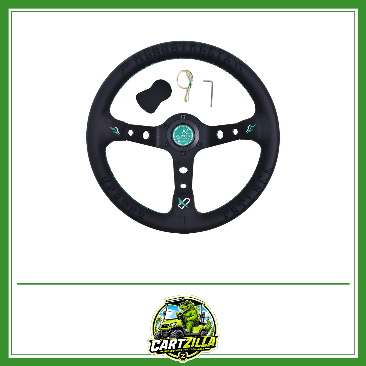 330mm Leather Aluminum Racing Drift Steering Wheel – Universal Golf Cart & Car Fit-Golf Cart Steering Wheel-Cartzilla LLC