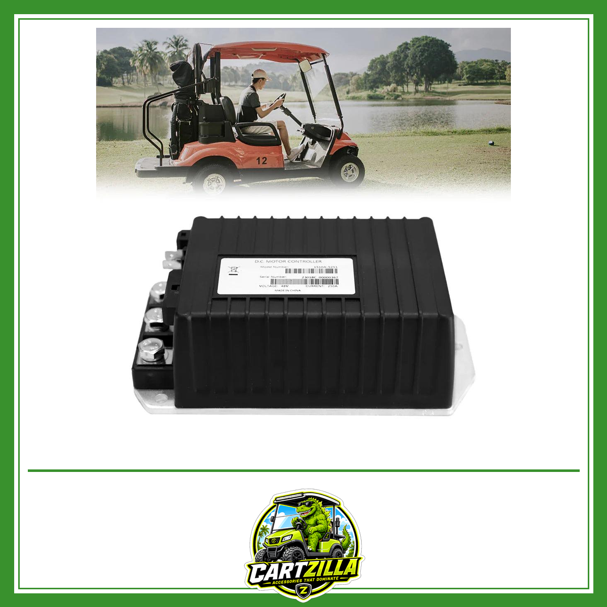 48V 250A Golf Cart Motor Controller for Club Car Precedent, DS, Carryall & XRT – Replaces Curtis 1510A-5251-Cartzilla LLC
