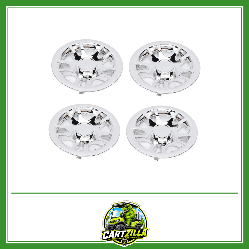 4Pcs 8inch Golf Cart Hub Caps Chrome Plated Wheel Covers Rim Protector for E-Z‑GO Golf Cart-Cartzilla LLC