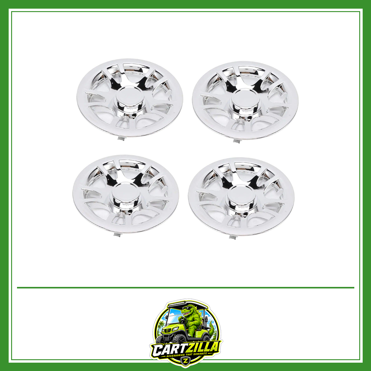 4Pcs 8inch Golf Cart Hub Caps Chrome Plated Wheel Covers Rim Protector for E-Z‑GO Golf Cart-Cartzilla LLC