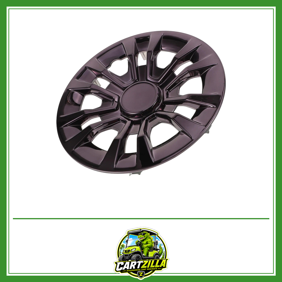 8" Black Golf Cart Wheel Center Hub Caps – Decorative Rim Protective Cover (Single)-Cartzilla LLC