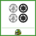 8" Black & Silver Golf Cart Wheel Covers – Chrome Finish Universal Hub Caps (Set of 4)-Cartzilla LLC