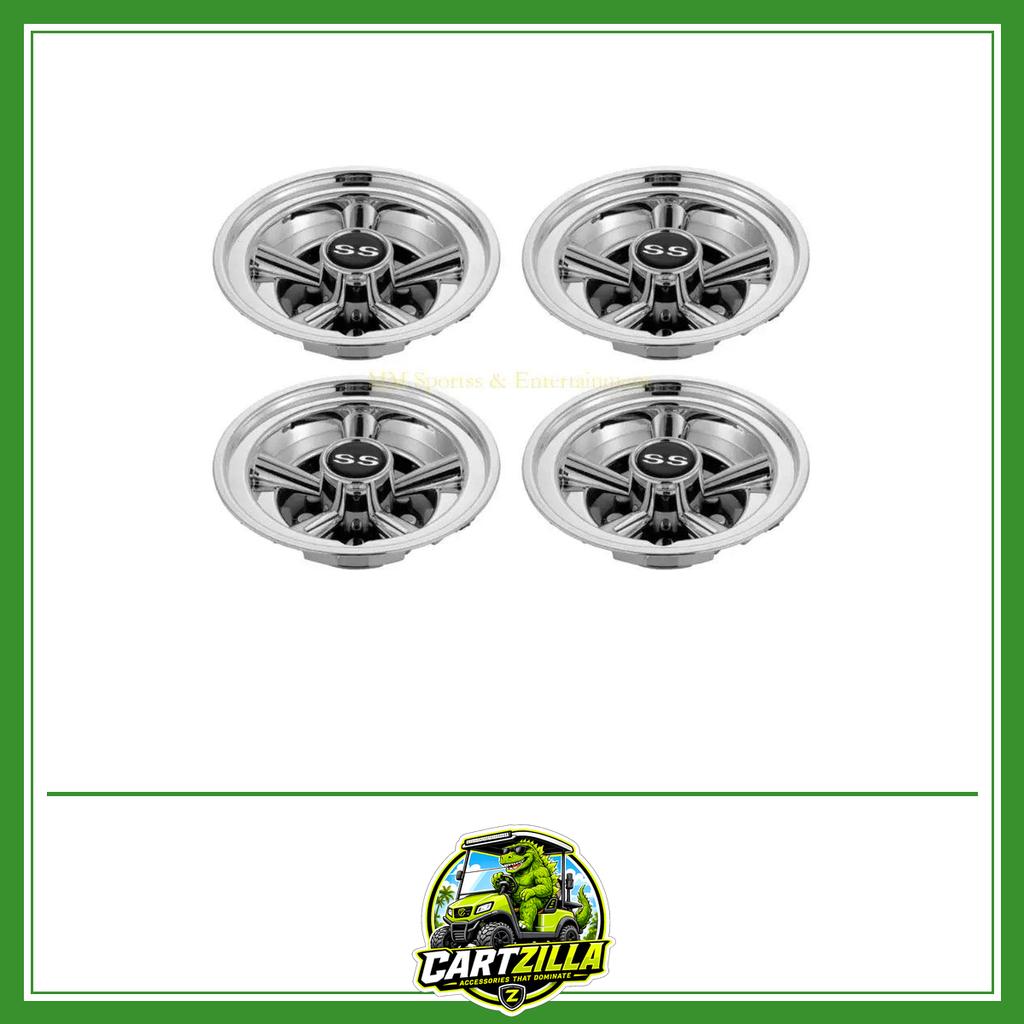 8" Golf Cart Hub Caps – Lightweight ABS Universal Wheel Covers (Set of 4)-Cartzilla LLC