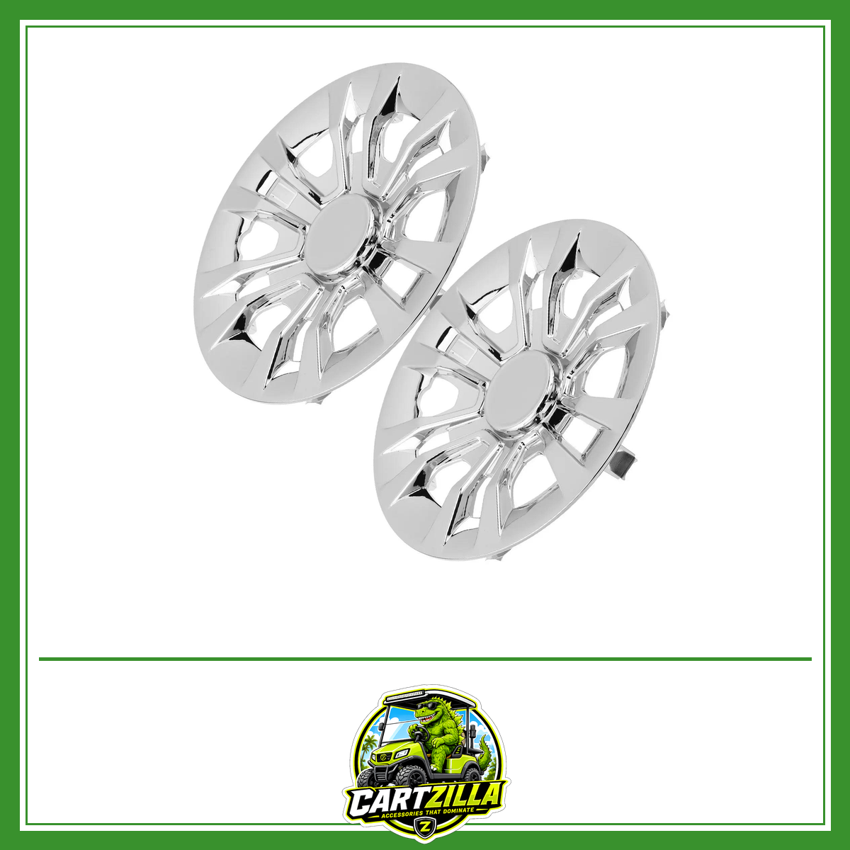 8.72" Chrome Golf Cart Hub Caps – Universal Wheel Center Covers (Set of 2)-Cartzilla LLC