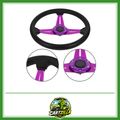 Aluminum Alloy PU Leather Golf Cart Steering Wheel – 13 Inch 320mm Universal Fit-Golf Cart Steering Wheel-Cartzilla LLC