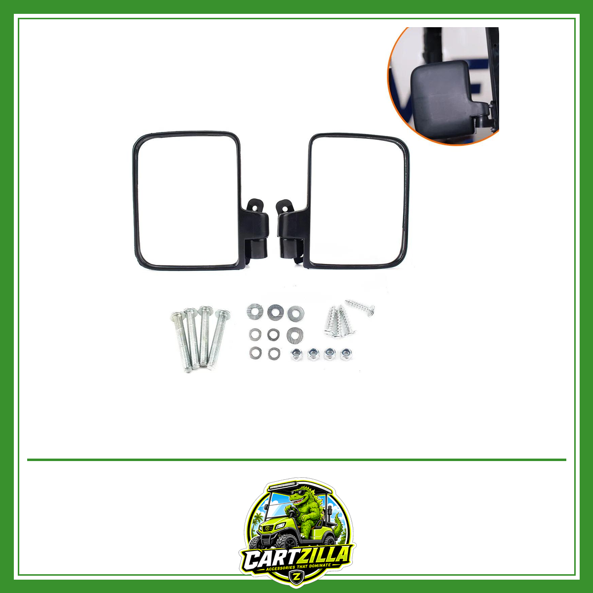 For Golf Cart Side Mirrors, Rear View Mirror for Club Car EZGO Yamaha & others-Cartzilla LLC