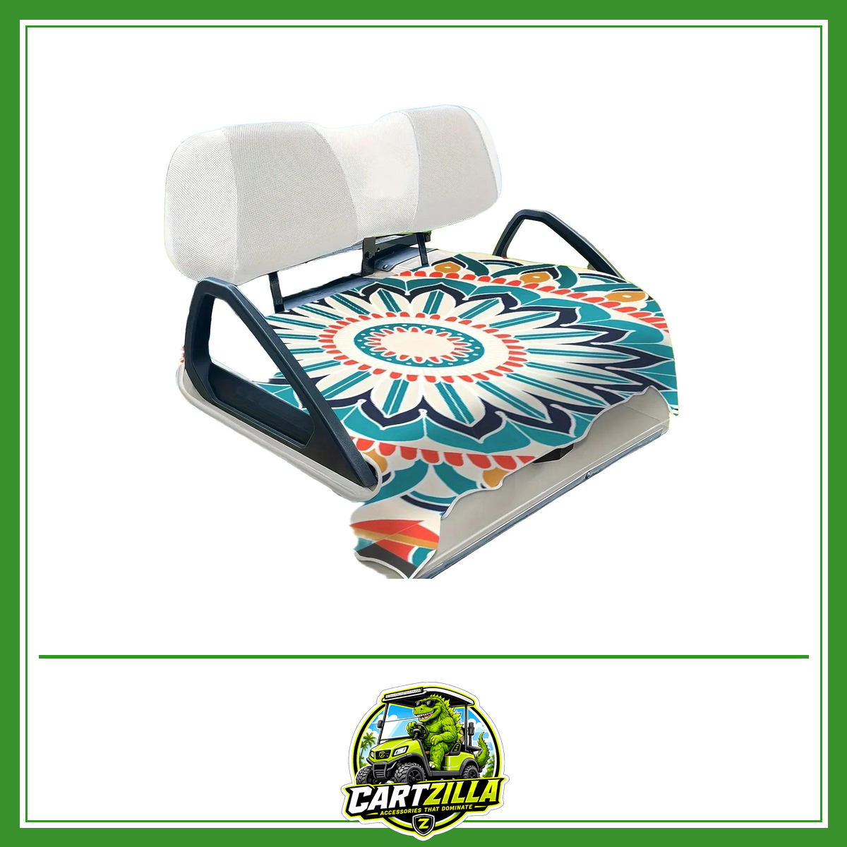 Golf Cart Seat Cover – Large Flower Pattern, Universal Fit Golf Car Accessory-Cartzilla LLC