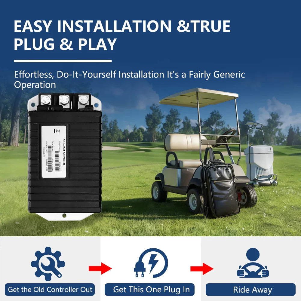 48V 250A Golf Cart Motor Controller for Club Car Precedent DS Carryall & XRT – Replaces Curtis 1510A-5251 - 1510A-5251