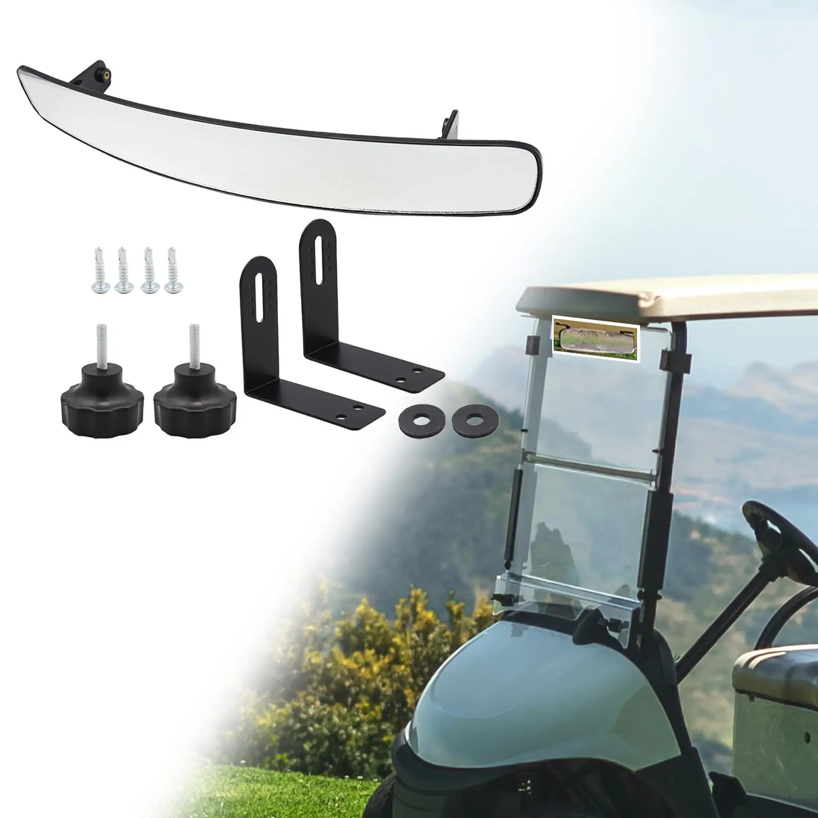 Golf Cart Rear View Mirror Spare Parts Durable Repair Parts Interior Trims Replacement Accessory Central Mirror for Yamaha