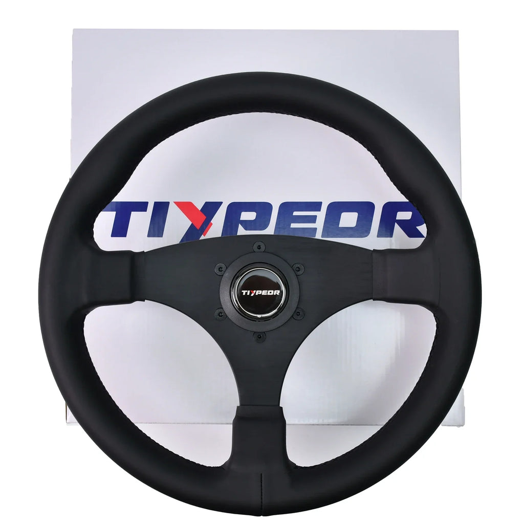 330mm Universal Microfiber Leather Sport Steering Wheel – 42mm Deep, Black
