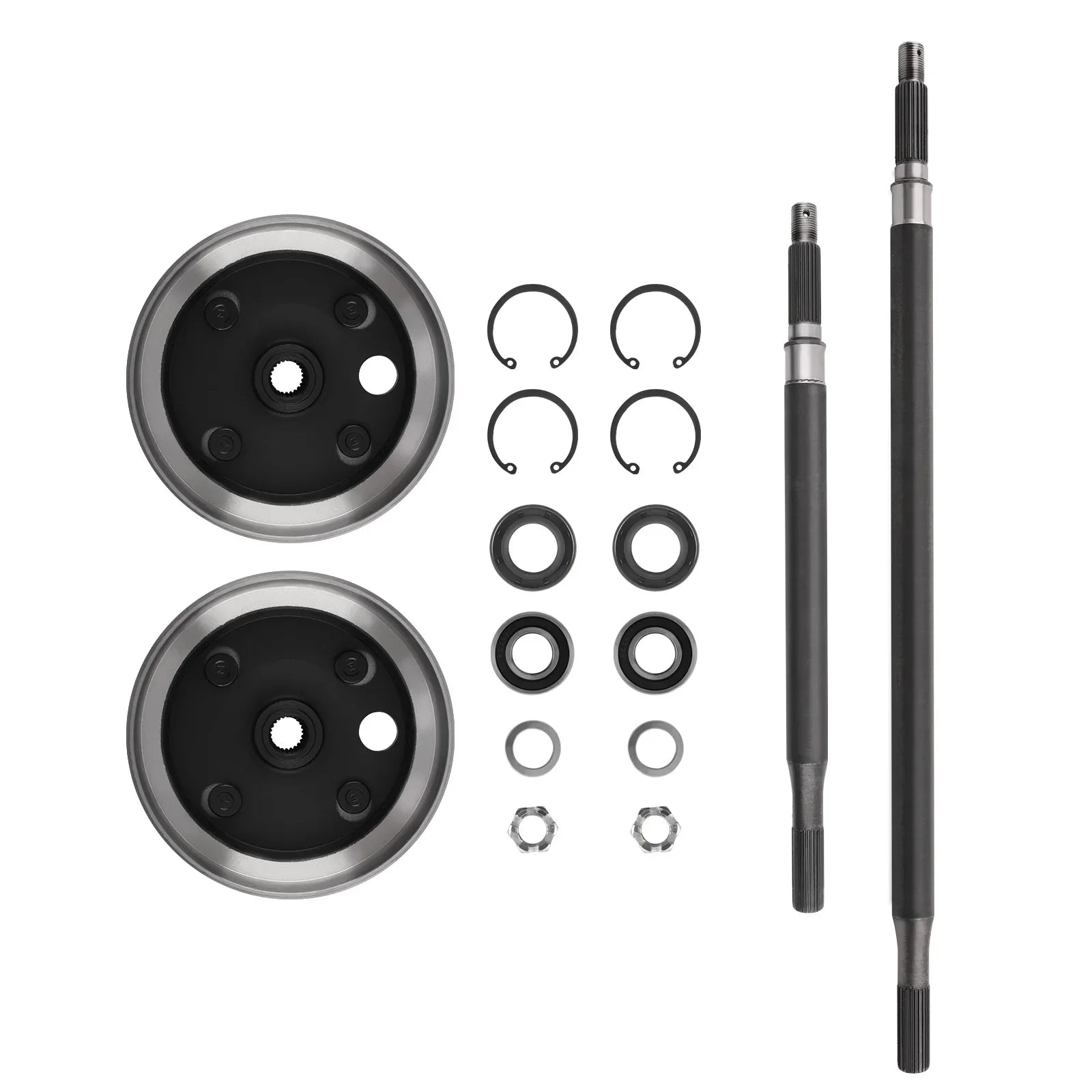 Golf Cart Rear Axle and Brake Hub Drum Assembly Kit Replacement for EZGO 1982-up 20377G11, 20377G12, 101807001