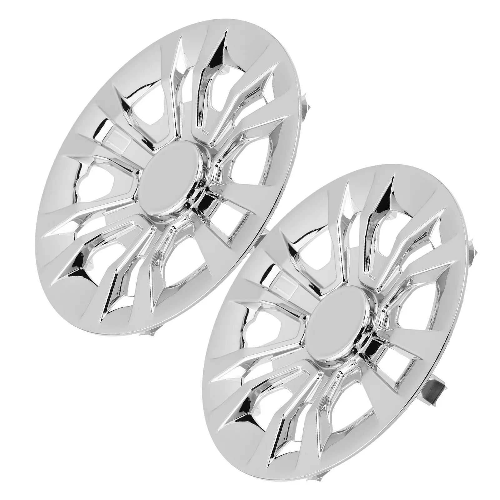 8.72" Chrome Golf Cart Wheel Hub Caps – Universal Rim Replacement Covers (Set of 2)