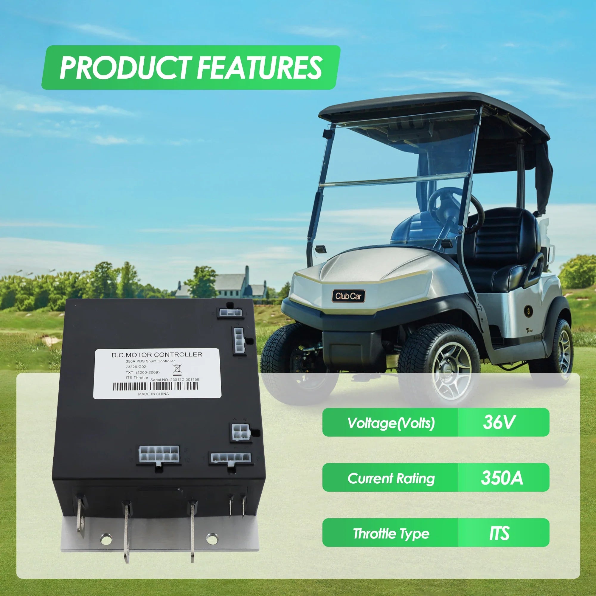 36V 350A PDS Golf Cart Motor Controller for EZGO TXT (2000–2019) – Replaces 73326-G02/G04/G05/G06