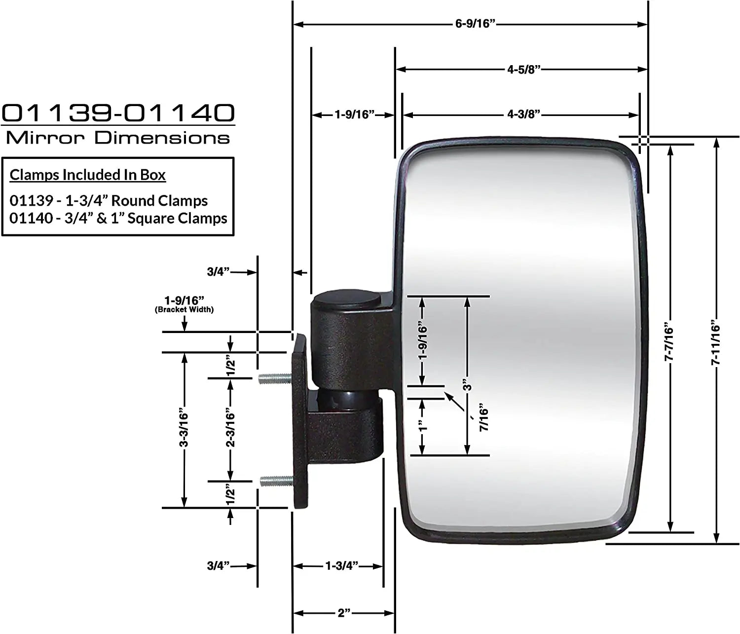 A pair of golf cart side mirrors, side mirrors, reverse mirrors, rearview mirrors, and reflective mirrors