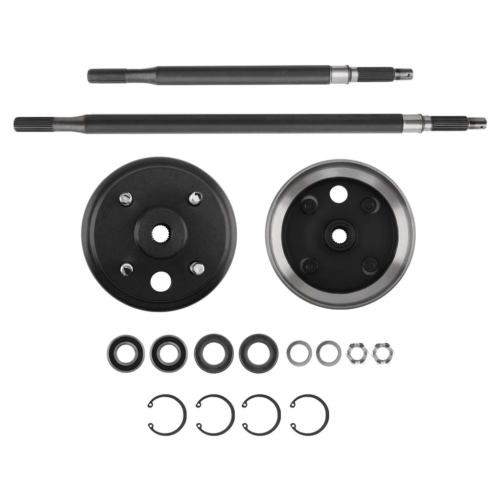 Golf Cart Rear Axle and Brake Hub Drum Assembly Kit Replacement for EZGO 1982-up 20377G11, 20377G12, 101807001