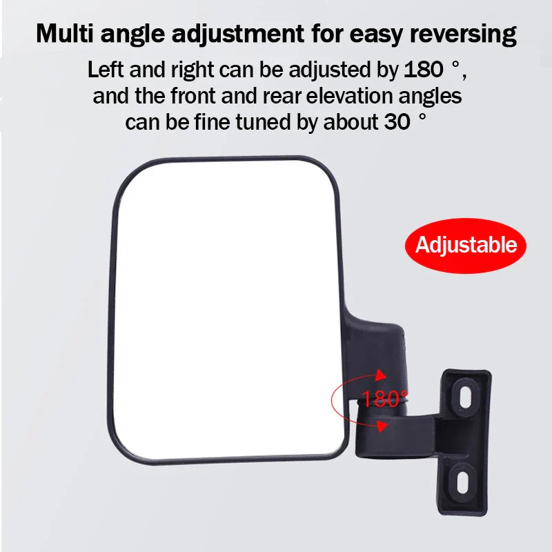 1 Pair Car Side Rearview Mirror Adjustable Wide-Angle Rear View Mirror for Tricycle Golf Cart 18.7cmx14cm