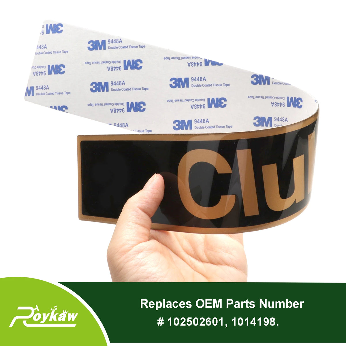 Club Car Front Name Plate/Emblem for Precedent Golf Cart Models, Replaces OEM # 102502601- Black/Gold