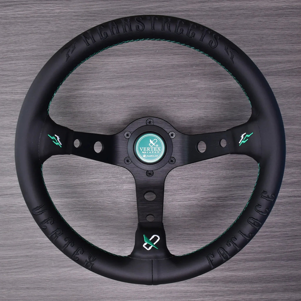330mm Leather Aluminum Racing Drift Steering Wheel – Universal Golf Cart & Car Fit