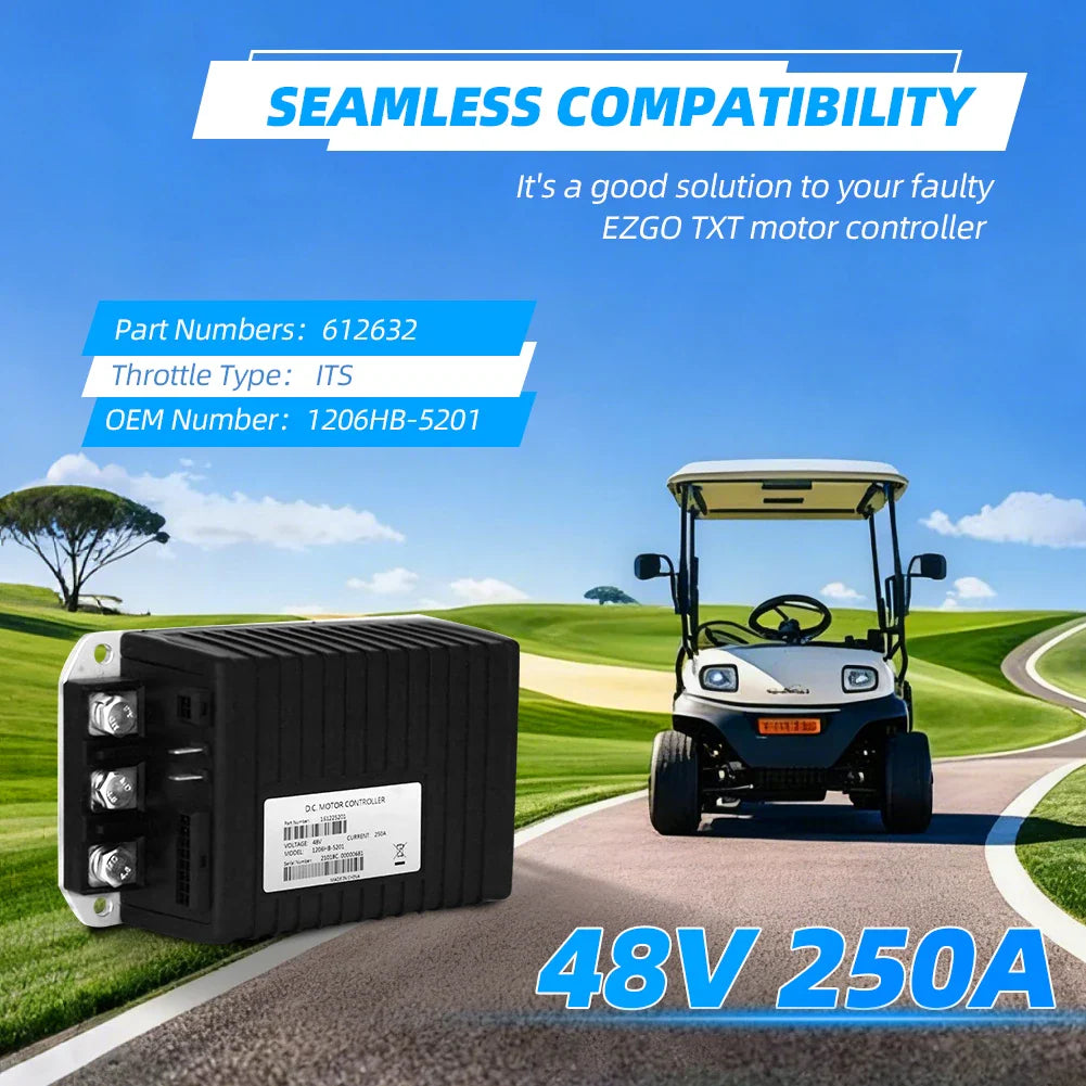48V 250A Golf Cart Motor Controller for EZGO TXT & Express (2010+) – Curtis 1206HB-5201