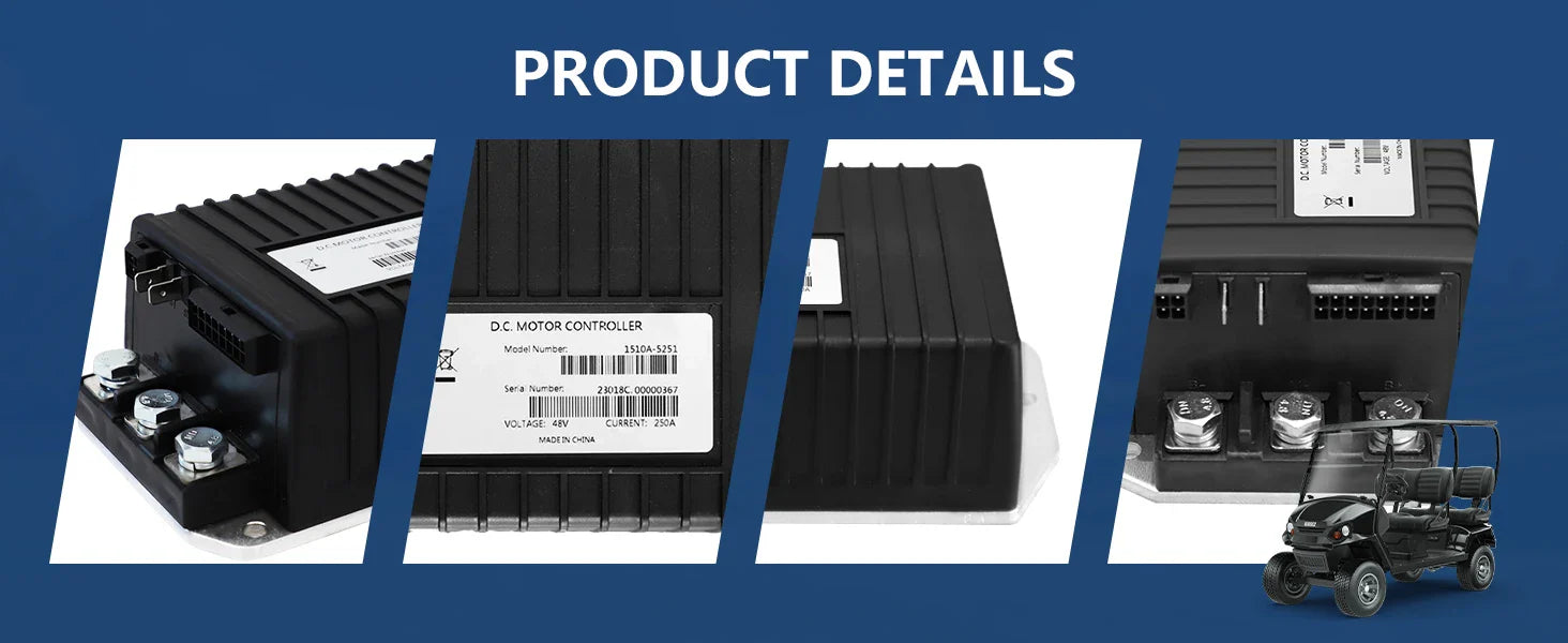 48V 250A Golf Cart Motor Controller for Club Car Precedent DS Carryall & XRT – Replaces Curtis 1510A-5251 - 1510A-5251