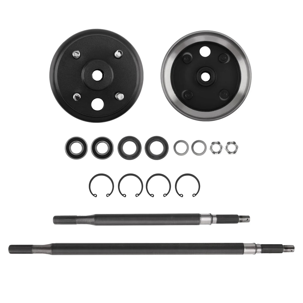 Golf Cart Rear Axle and Brake Hub Drum Assembly Kit Replacement for EZGO 1982-up 20377G11, 20377G12, 101807001