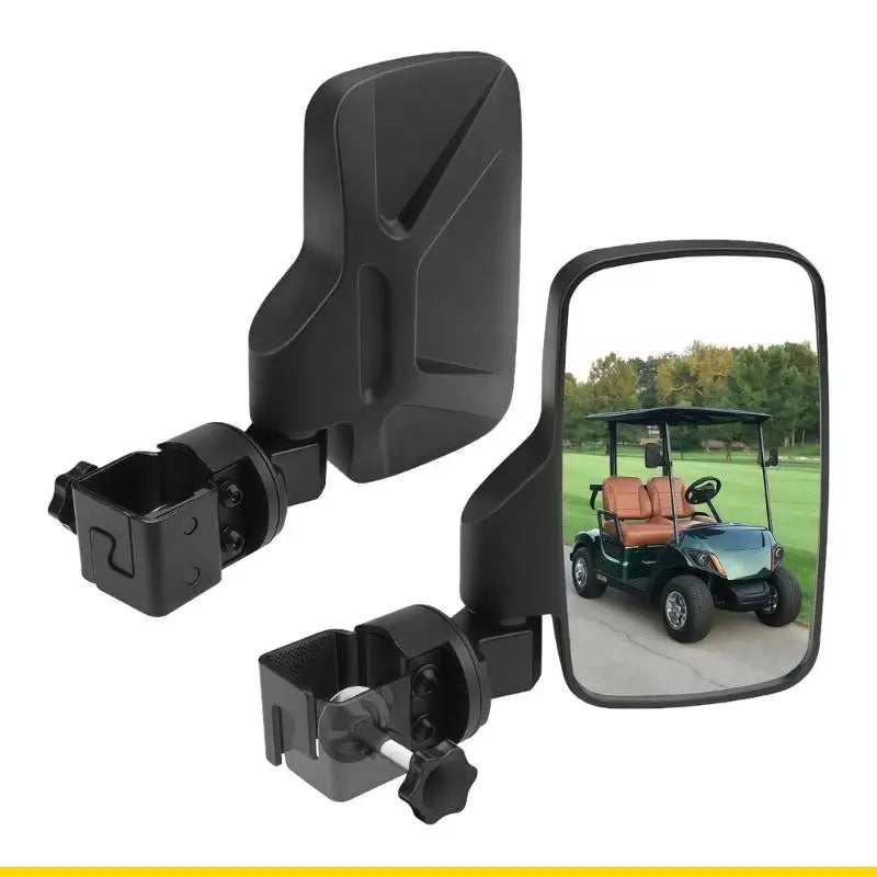 Golf Cart Rearview Mirror Plastic Easy Mount 1-1.25in Square Rail
