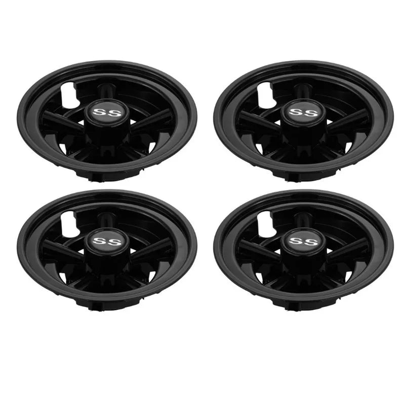 8" Black Golf Cart Wheel Covers – Universal Fit for EZGO, Club Car & Yamaha (Set of 4)