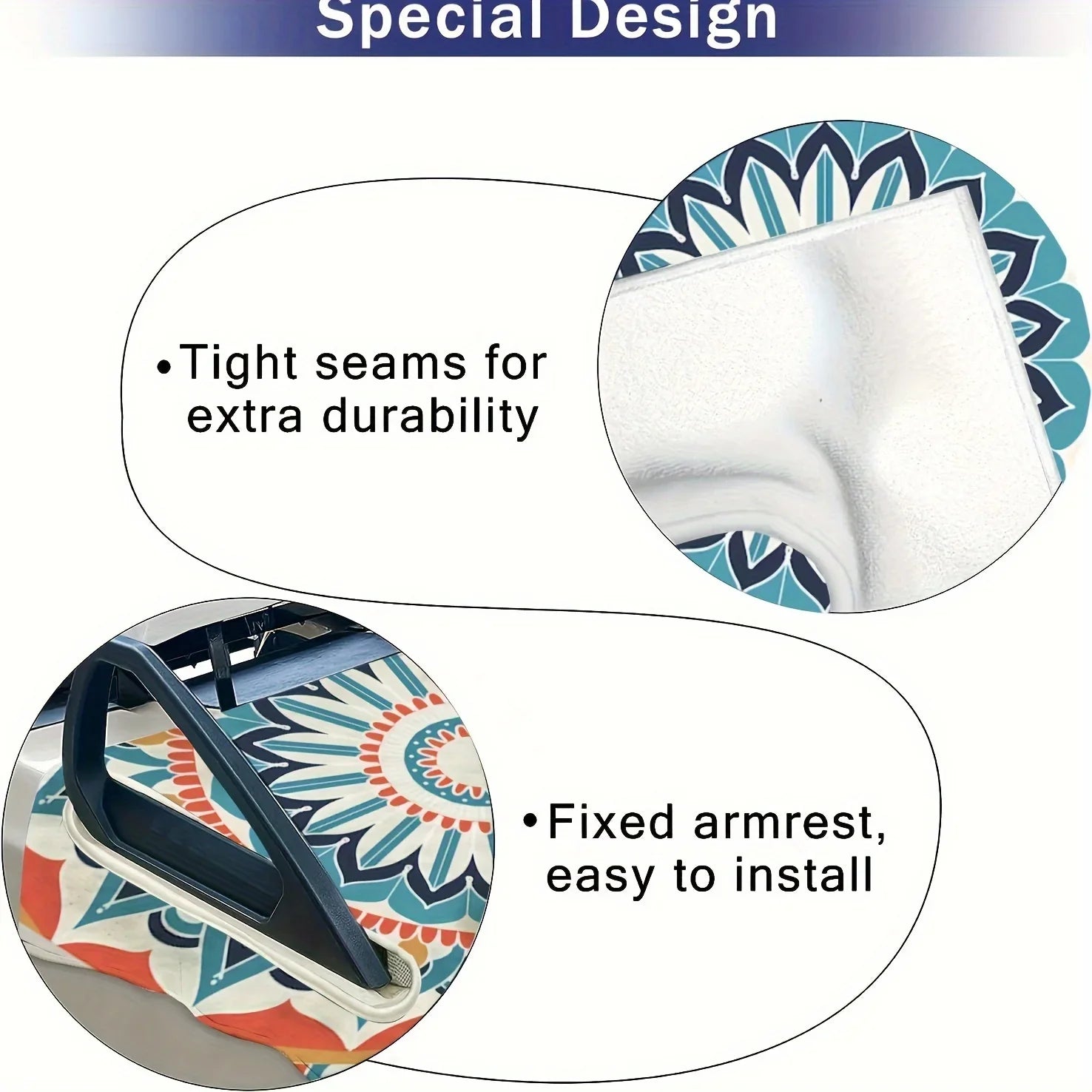 Golf Cart Seat Cover – Large Flower Pattern, Universal Fit Golf Car Accessory