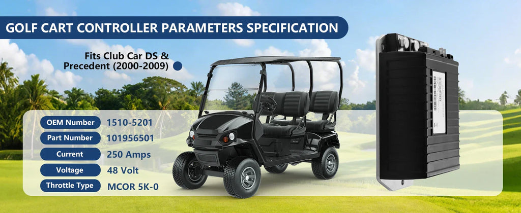 48V 250A Golf Cart Motor Controller for Club Car DS Precedent & Villager 4 – Replaces Curtis 1510-5201 - 1510-5201