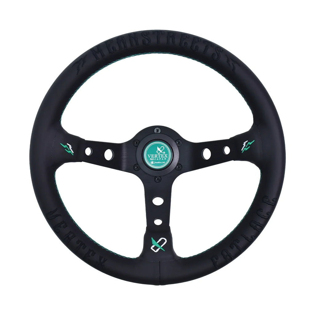 330mm Leather Aluminum Racing Drift Steering Wheel – Universal Golf Cart & Car Fit