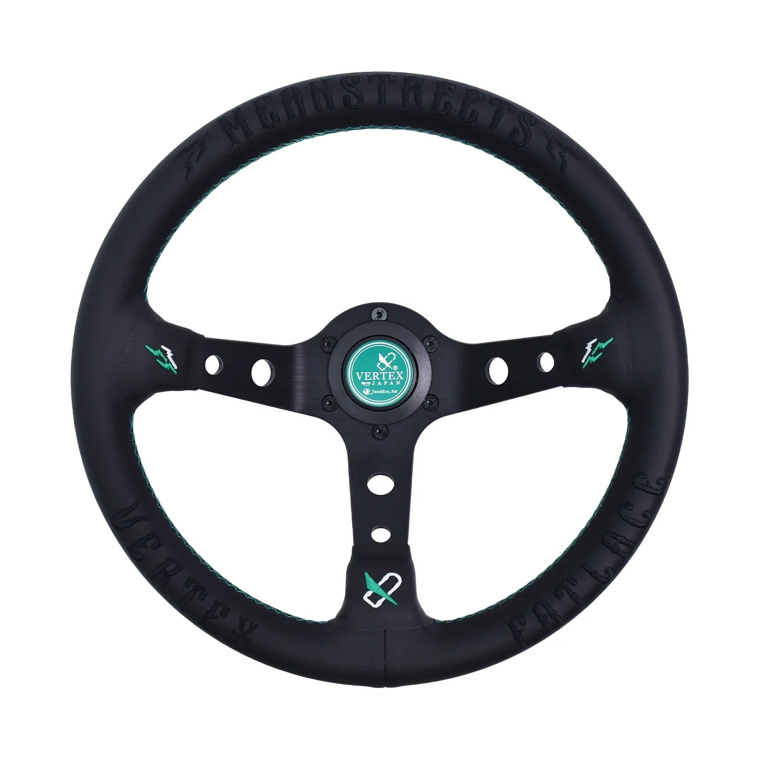 330mm Leather Aluminum Racing Drift Steering Wheel – Universal Golf Cart & Car Fit