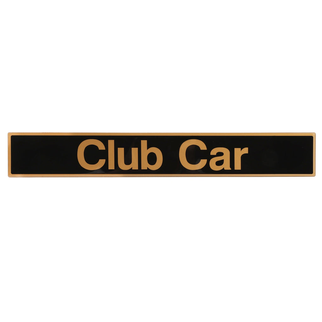 Club Car Front Name Plate/Emblem for Precedent Golf Cart Models, Replaces OEM # 102502601- Black/Gold