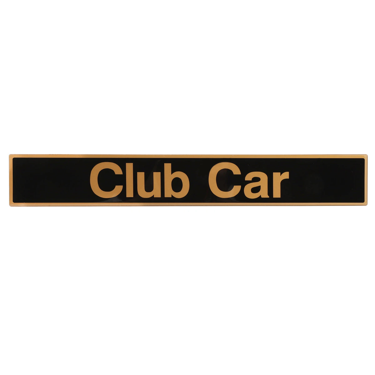 Club Car Front Name Plate/Emblem for Precedent Golf Cart Models, Replaces OEM # 102502601- Black/Gold