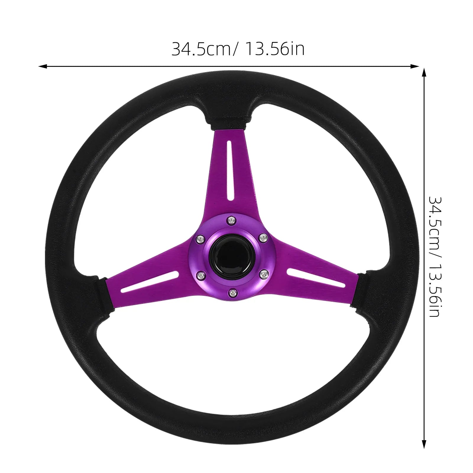 Aluminum Alloy PU Leather Golf Cart Steering Wheel – 13 Inch 320mm Universal Fit