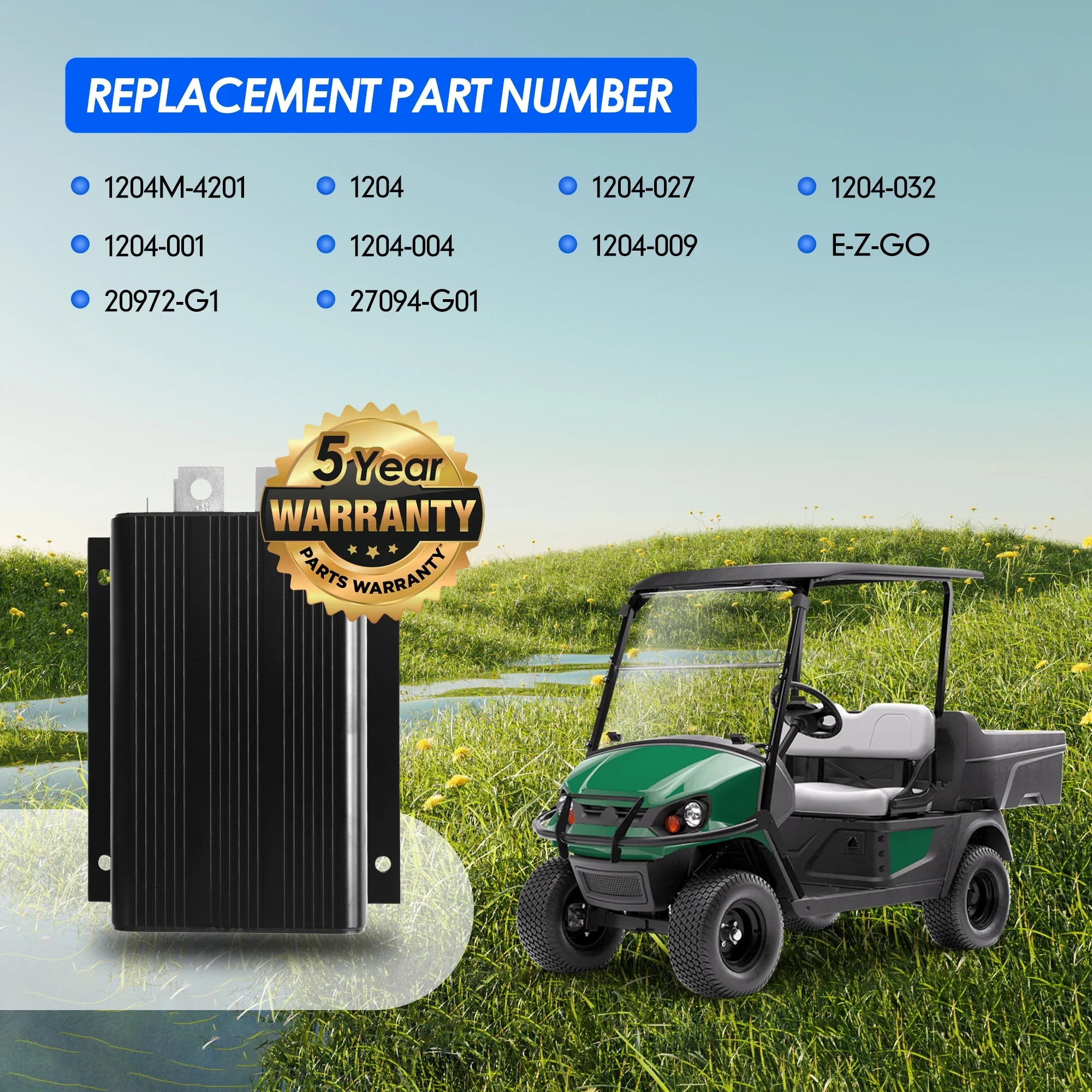 24V 275A DC Golf Cart Motor Controller for EZGO & Club Car – Curtis 1204M-4201 / 1204-015