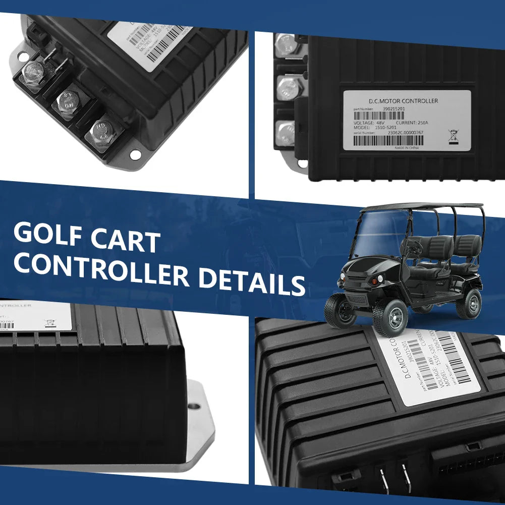 48V 250A Golf Cart Motor Controller for Club Car DS Precedent & Villager 4 – Replaces Curtis 1510-5201 - 1510-5201