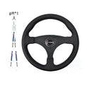 330mm Universal Microfiber Leather Sport Steering Wheel – 42mm Deep, Black
