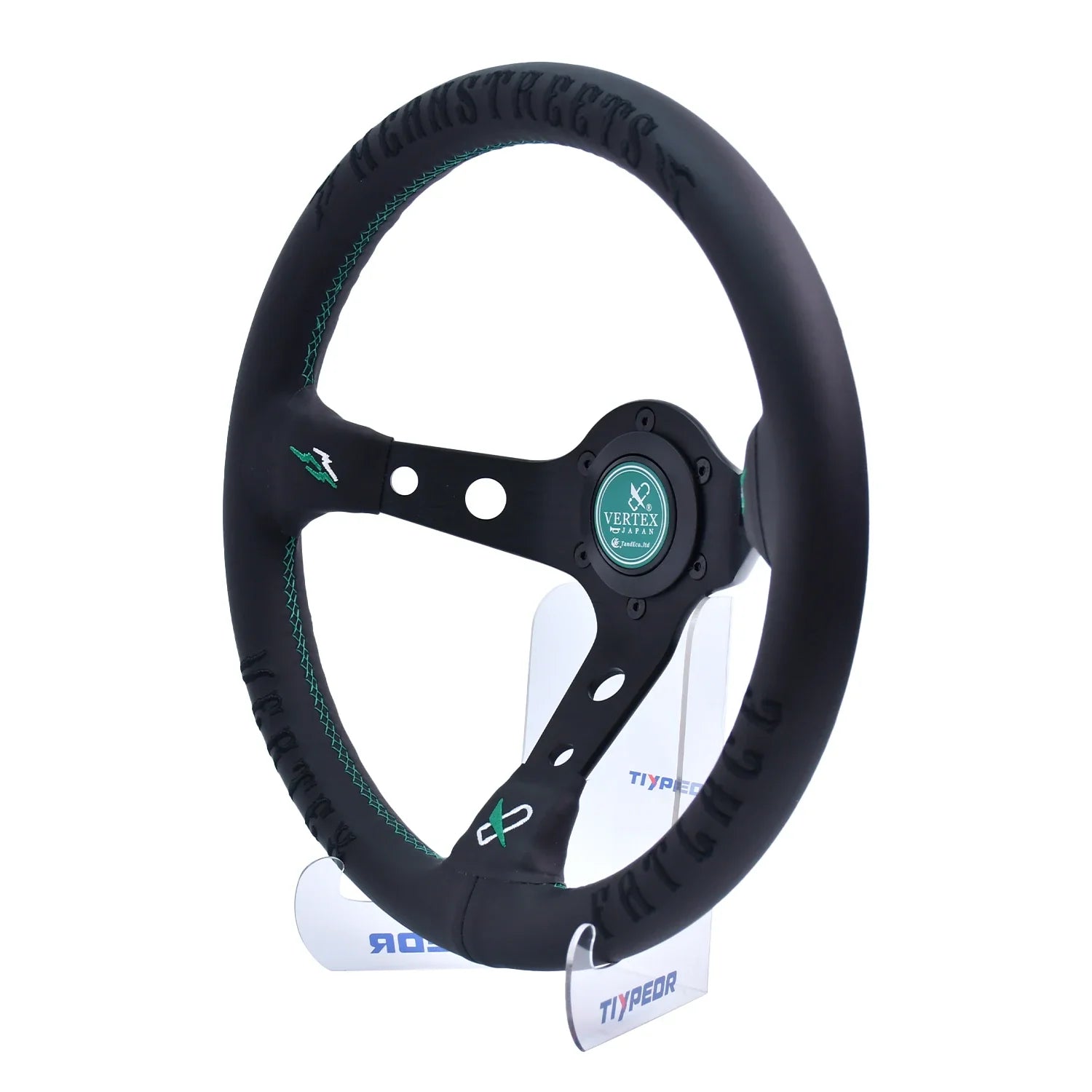 330mm Leather Aluminum Racing Drift Steering Wheel – Universal Golf Cart & Car Fit