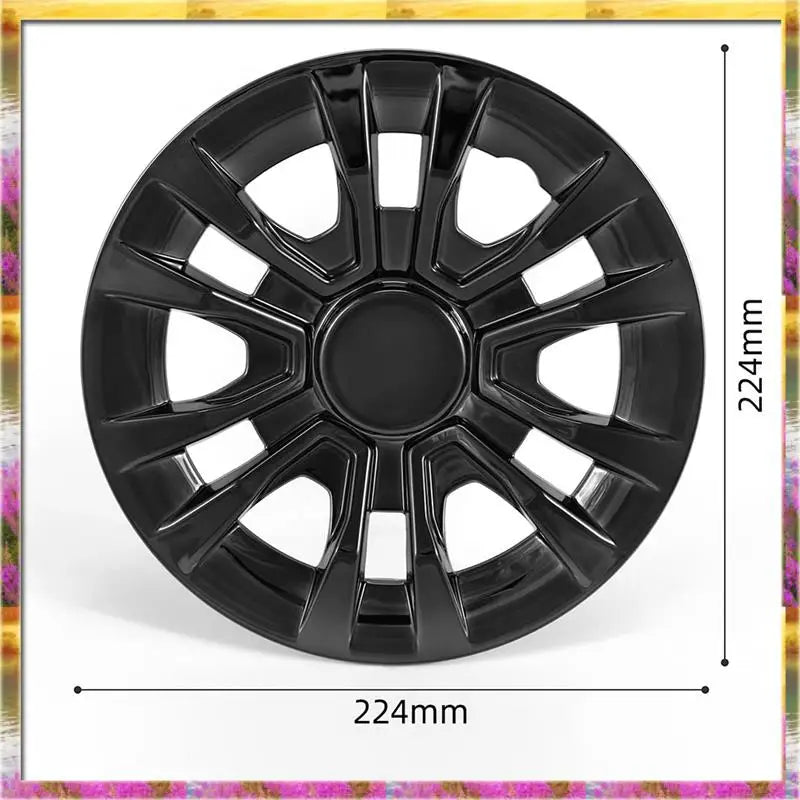 8" Black & Silver Golf Cart Wheel Covers – Chrome Finish Universal Hub Caps (Set of 4)