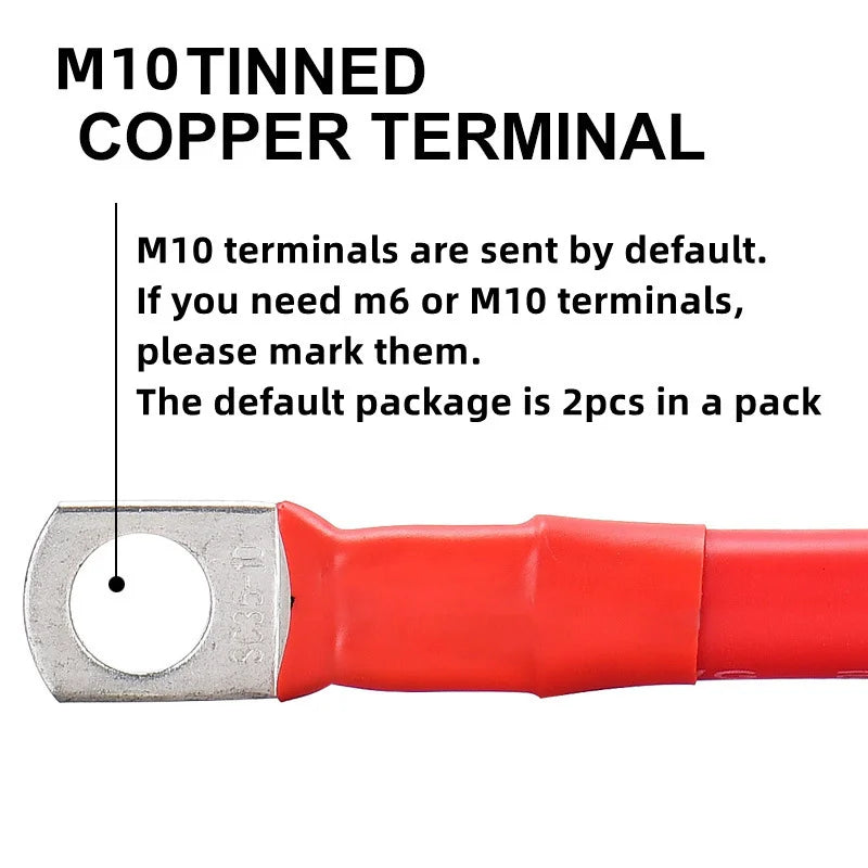 2AWG New Energy Vehicle Battery Connection Cable Battery Extension Cord Power Inverter Cable Solar Accessories for Cars, Solar