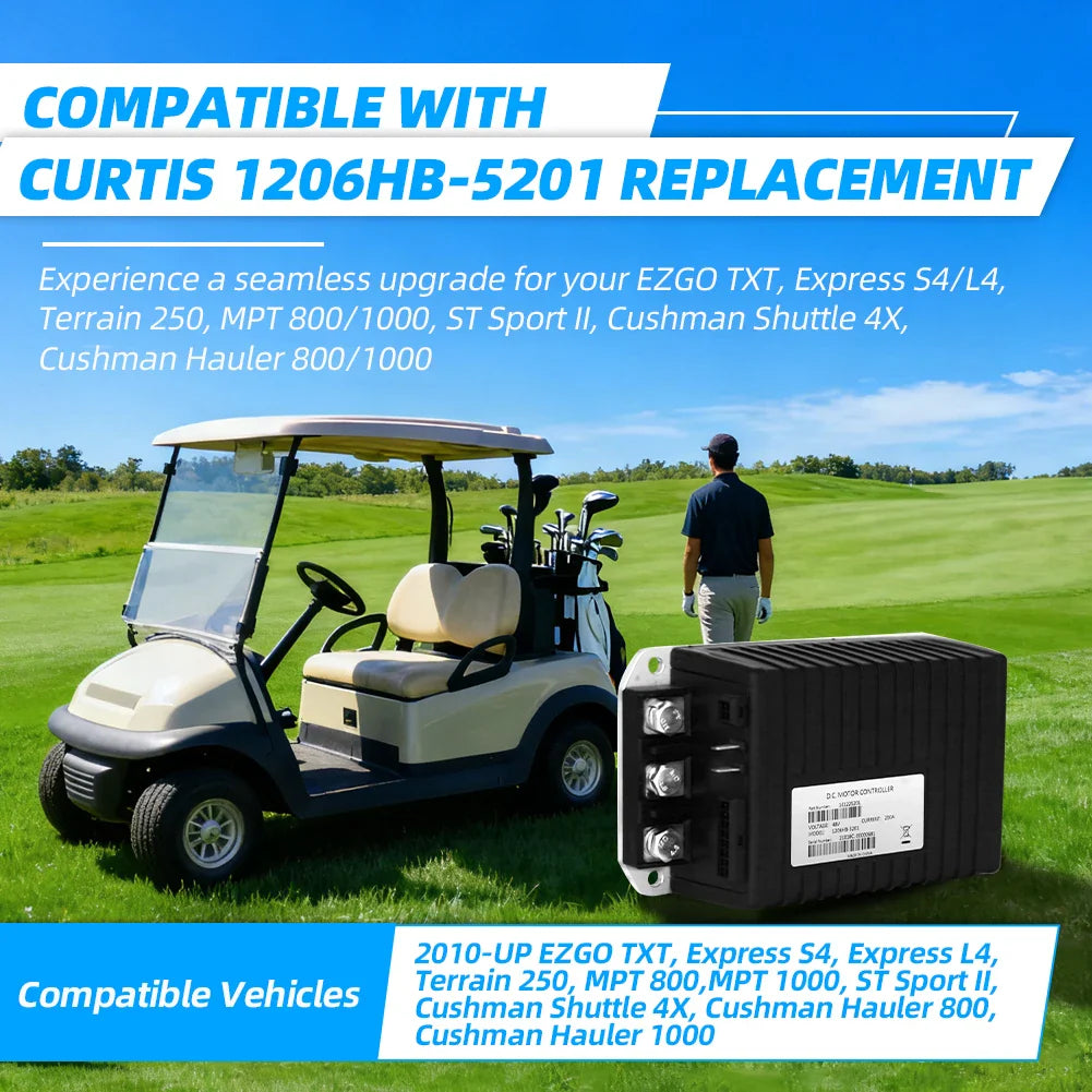 48V 250A Golf Cart Motor Controller for EZGO TXT & Express (2010+) – Curtis 1206HB-5201