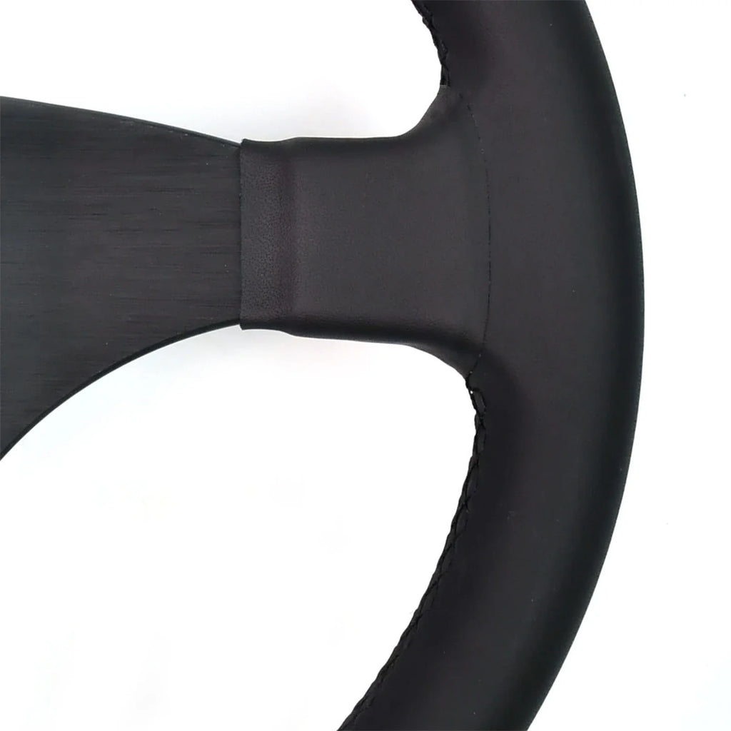 330mm Universal Microfiber Leather Sport Steering Wheel – 42mm Deep, Black