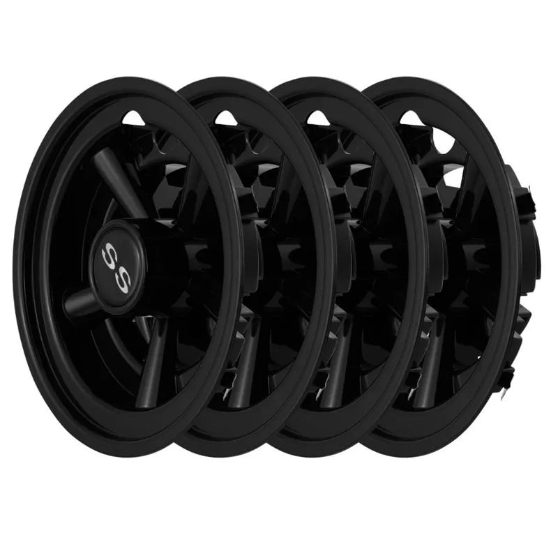 8" Black Golf Cart Wheel Covers – Universal Fit for EZGO, Club Car & Yamaha (Set of 4)