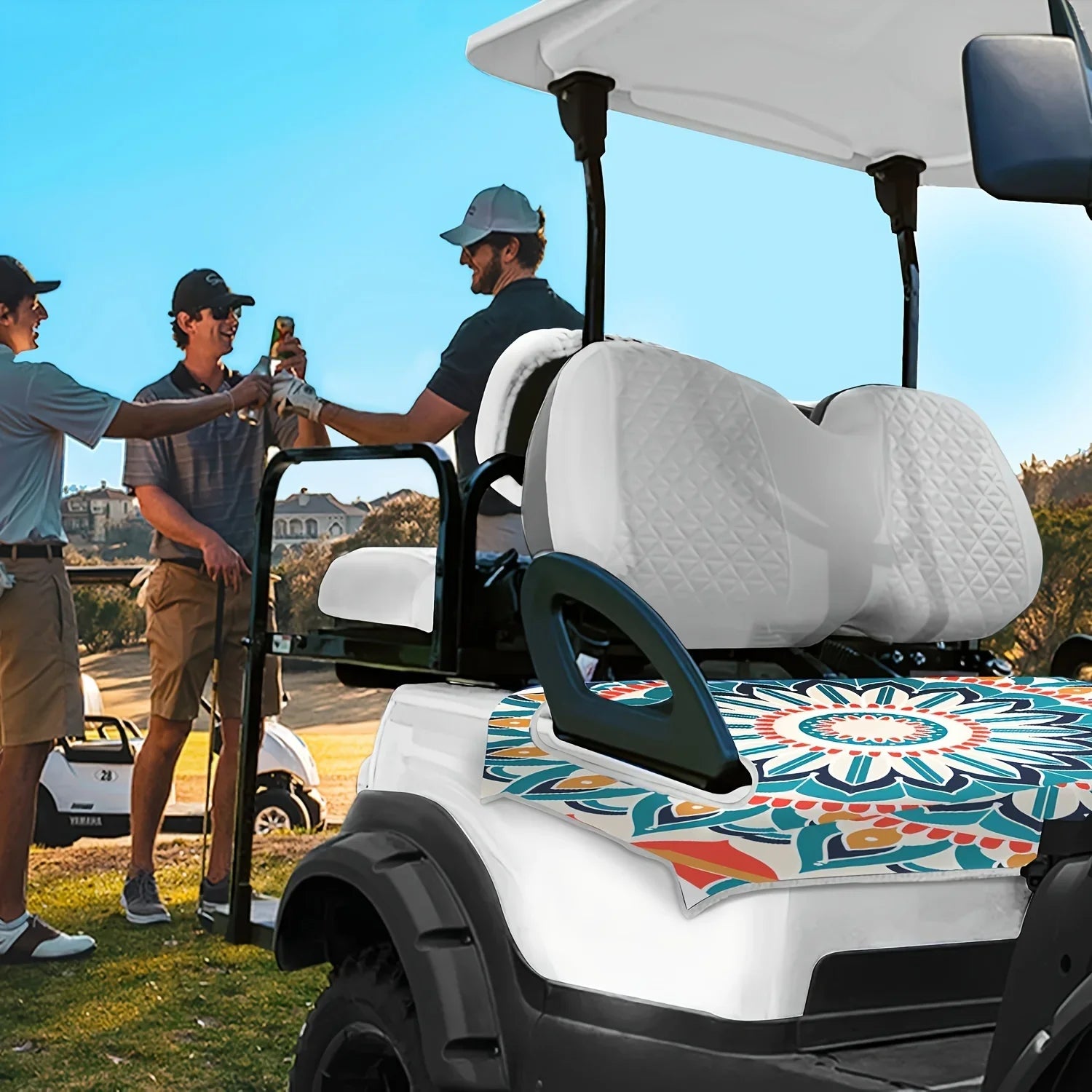 Golf Cart Seat Cover – Large Flower Pattern, Universal Fit Golf Car Accessory