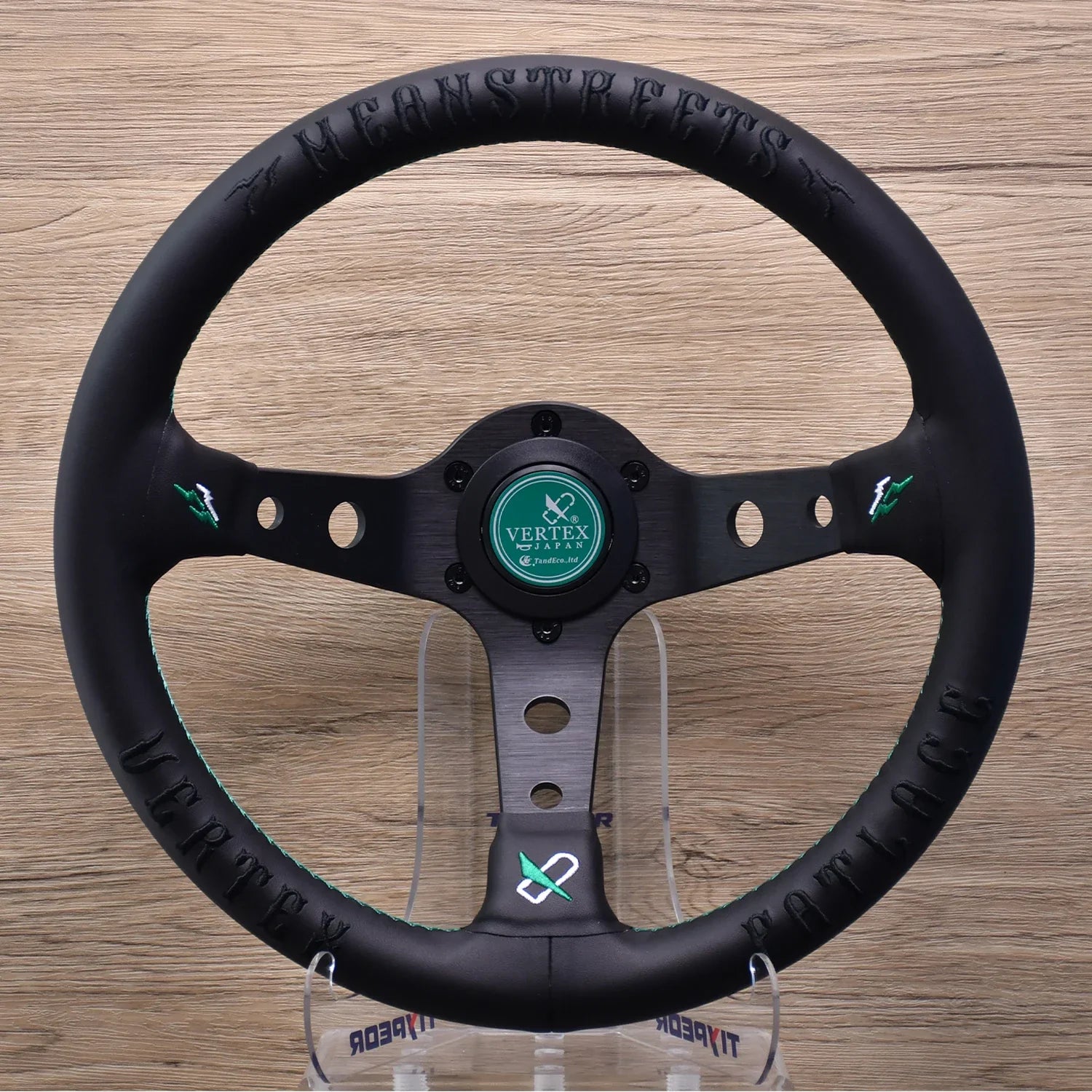 330mm Leather Aluminum Racing Drift Steering Wheel – Universal Golf Cart & Car Fit