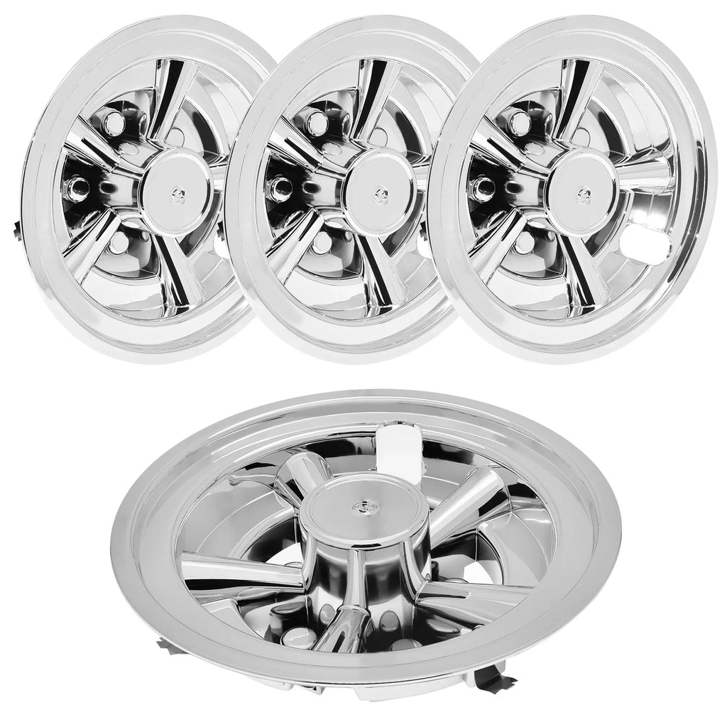 8" Chrome Plated Golf Cart Hub Caps – Fits EZGO, Club Car & Yamaha (Set of 4)